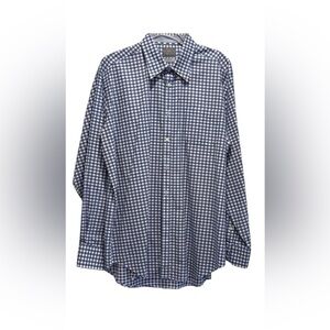 Thomas Dean Men's Blue and Gray Dress Shirt